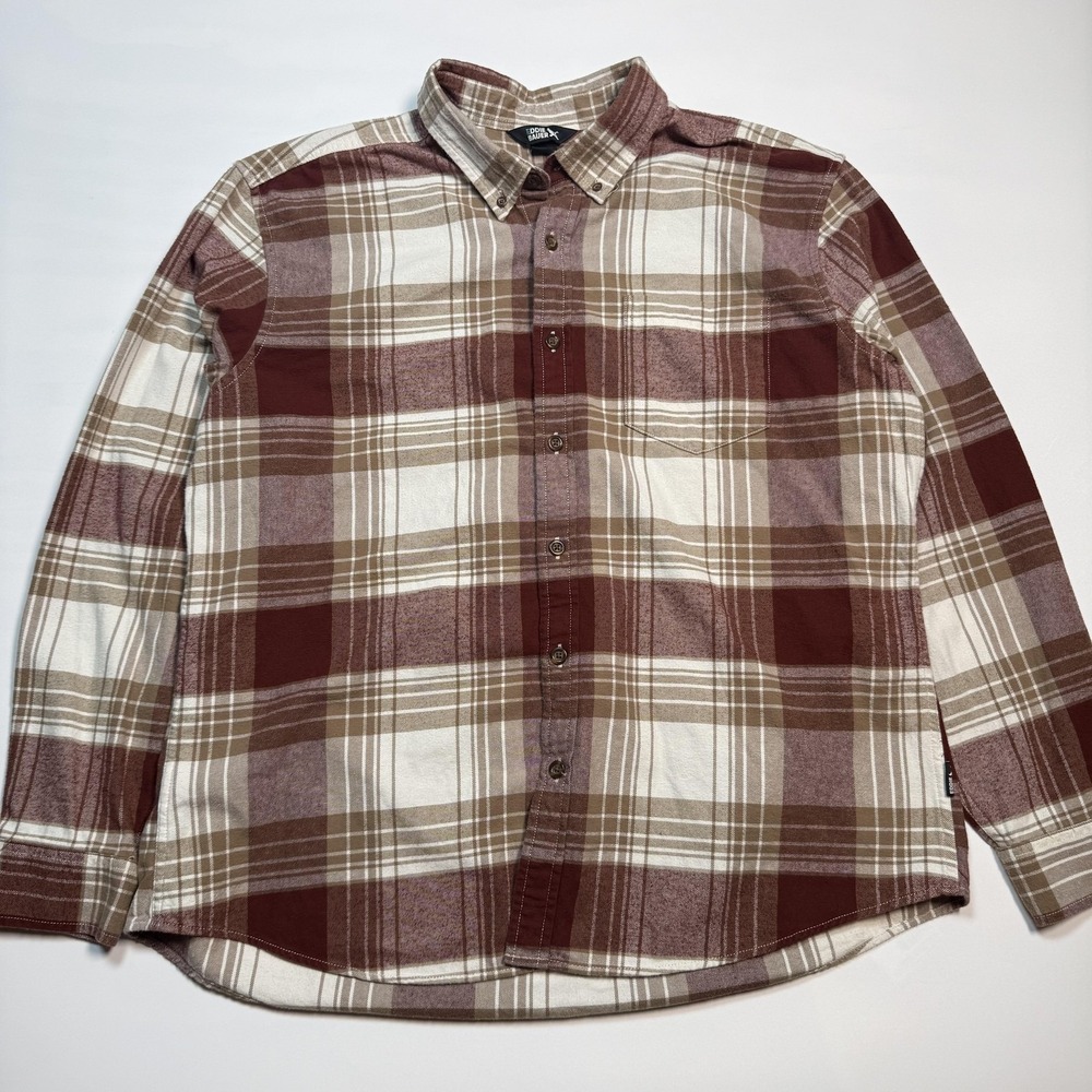 Eddie Bauer Shirt Mens XL Brown Plaid Flannel Long Sleeve Button‎ Down Casual
